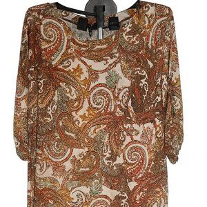 Cato Plus Size Paisley Print Dress 22/24 – 3/4 Sleeve, Stretch, Versatile, Boho